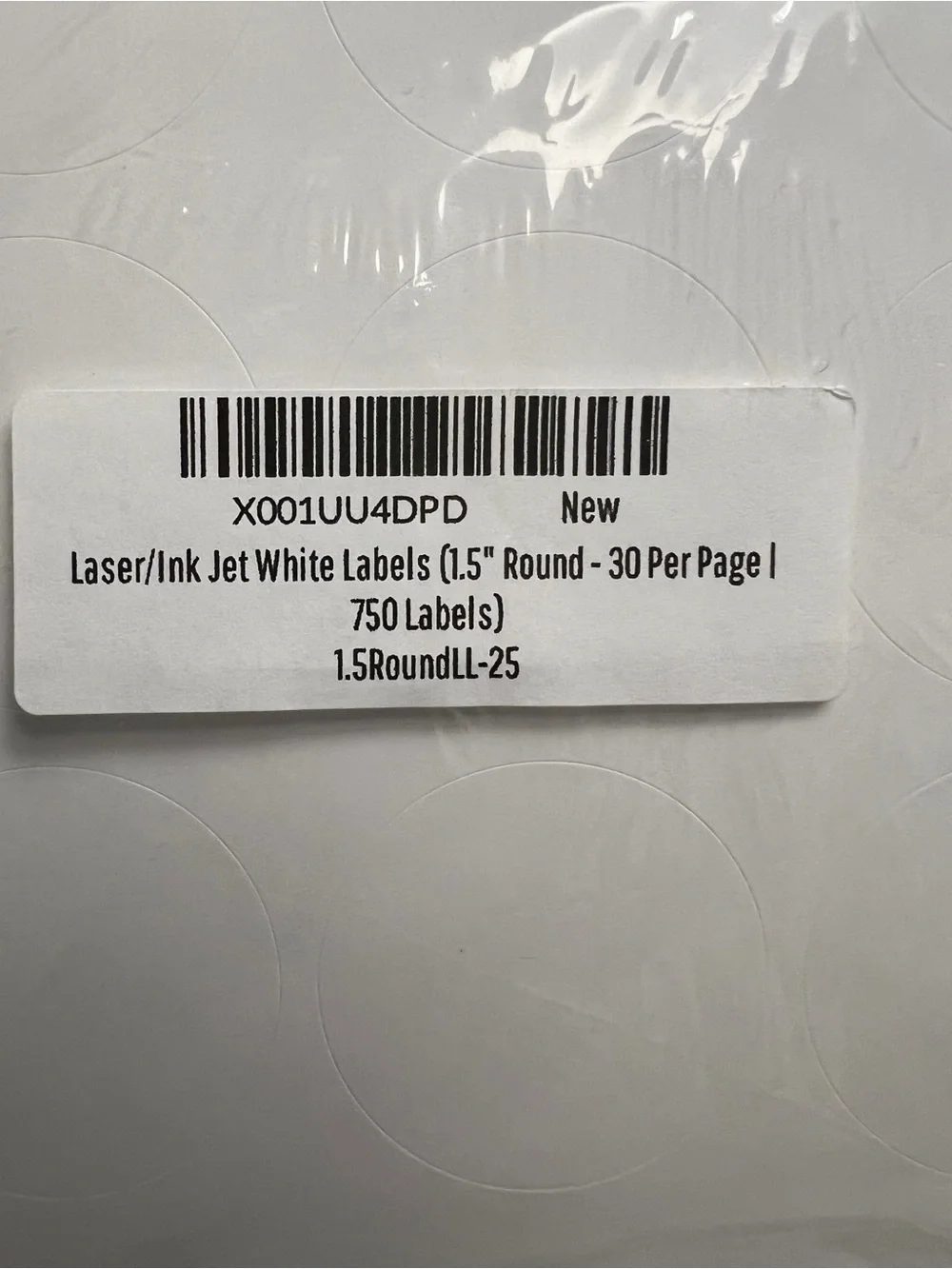 White Round Laser/Ink Jet Labels - 750 Count